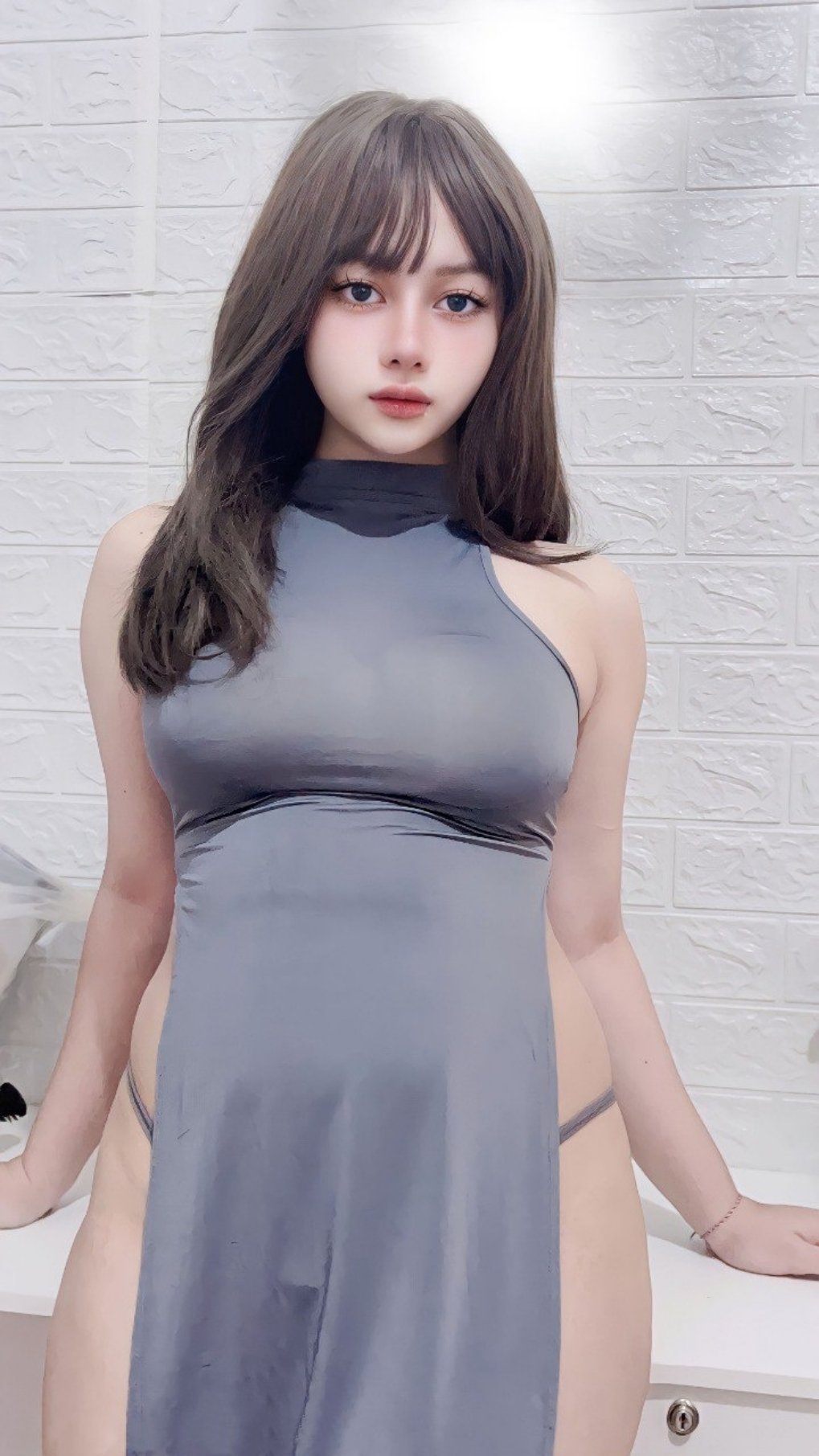 Violet Airis - Grey Dress , WOWWW BAR BAR! 10 follow Twitter Cheetoz 20